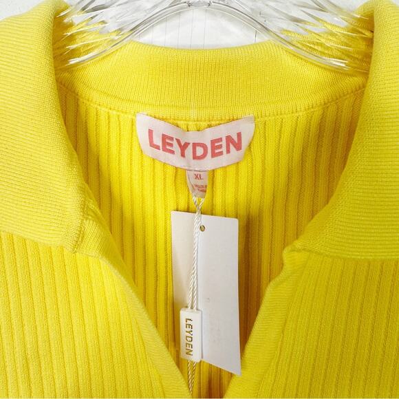 NWT LEYDEN Ribbed Polo 1/4 Button Short Sleeve Dress in Sunshine Sz. XL - Picture 5 of 6